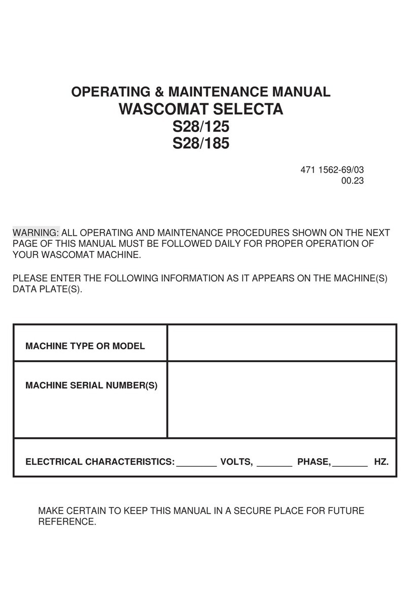 Wascomat Selecta S28/125 Installation and operation manual