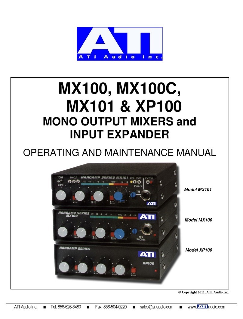 ATI Audio MX100 Operating and maintenance manual