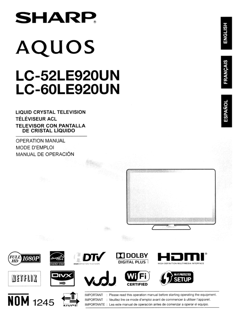 Sharp Aquas LC-52LE920UN User manual