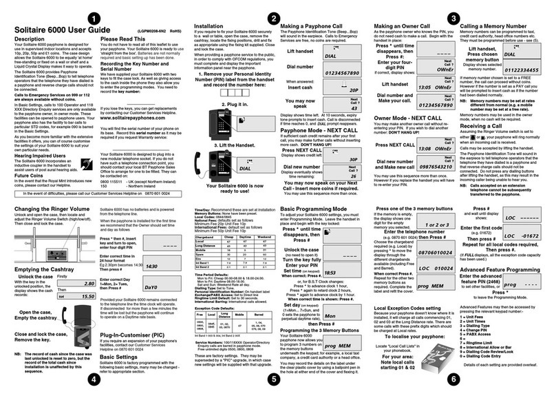 Solitaire 6000 User manual