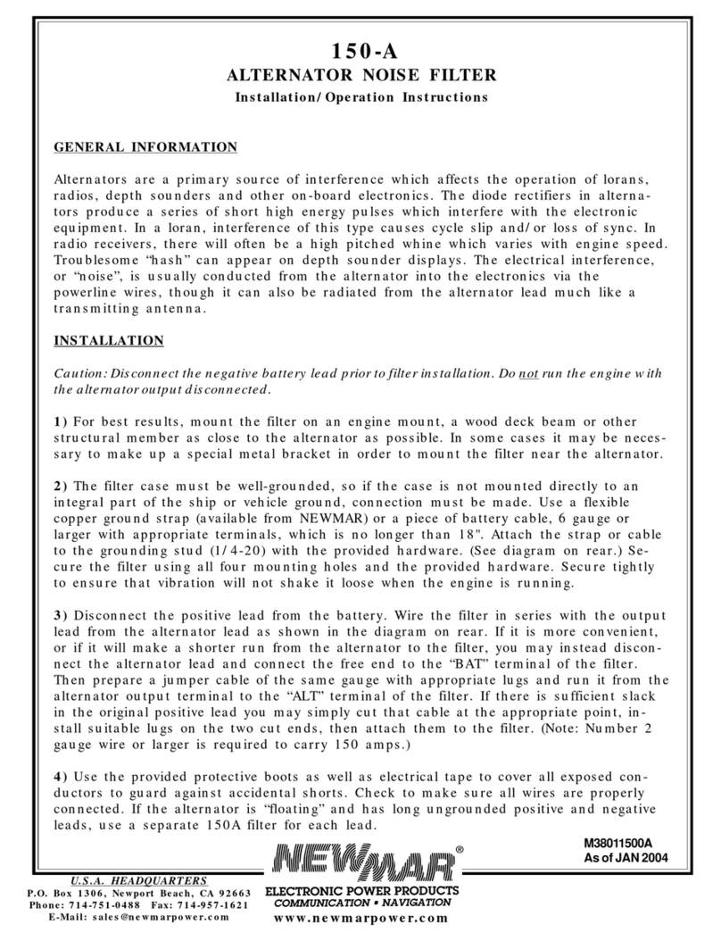 NewMar 150-A Installation and operating instructions