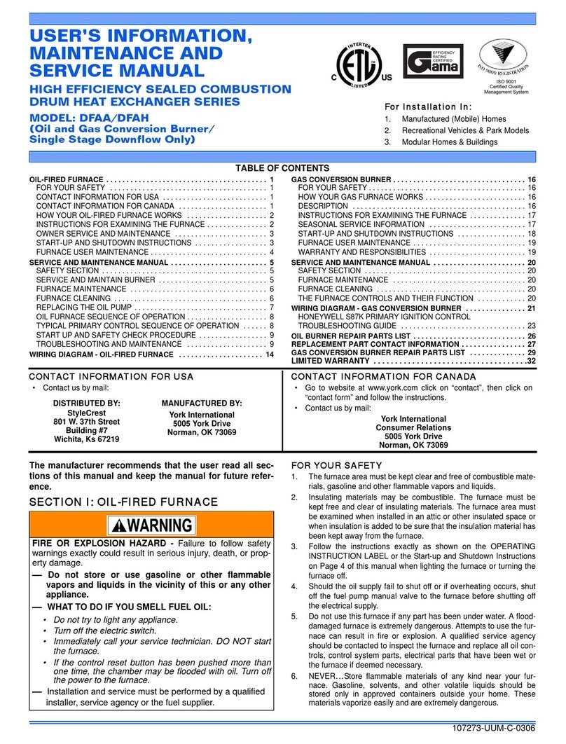 York International DFAA User's information, maintenance and service manual