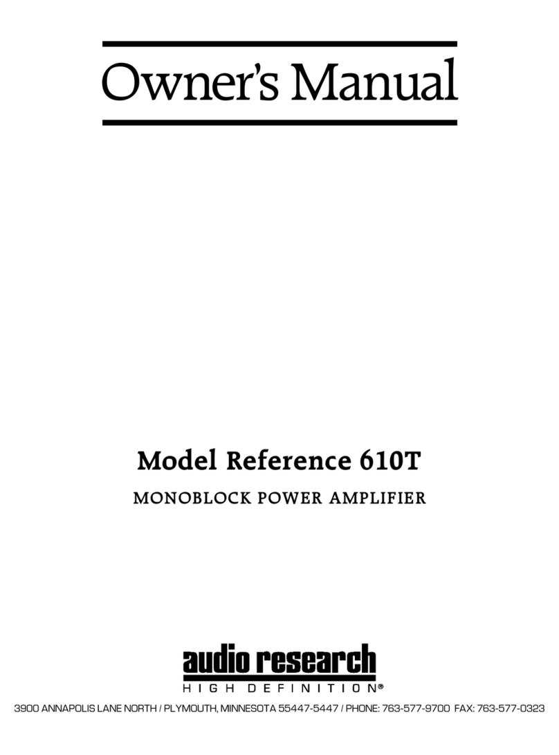 Audio Research Reference 610T User manual