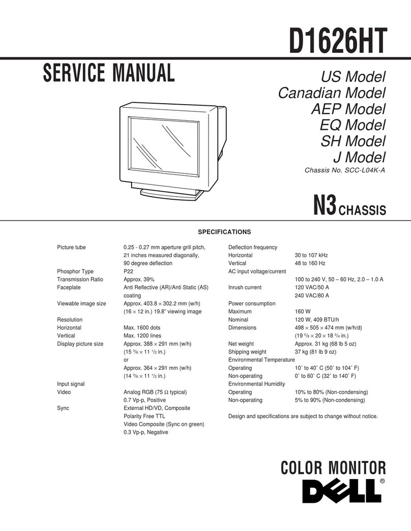 Dell D1626HT - UltraScan 1600HS - 21" CRT Display User manual Dell D1626HT - UltraScan 1600HS - 21" CRT Display User manual