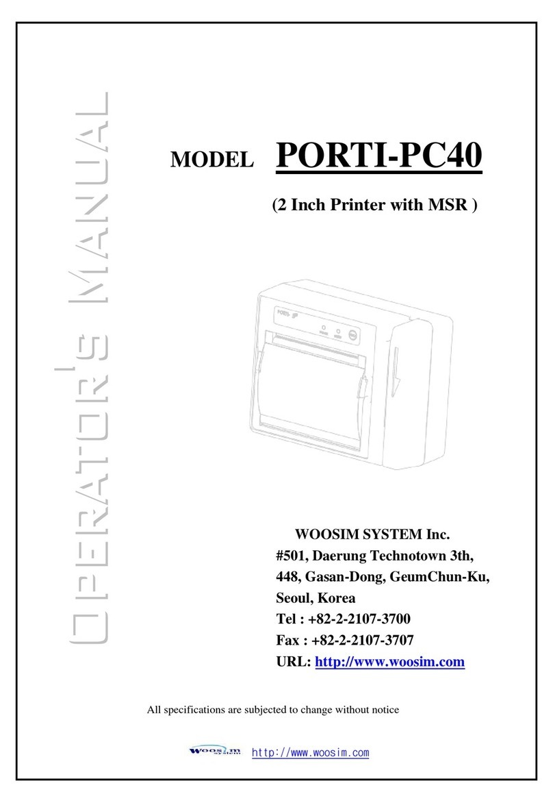 WOOSIM PORTI-PC40 Operator's manual