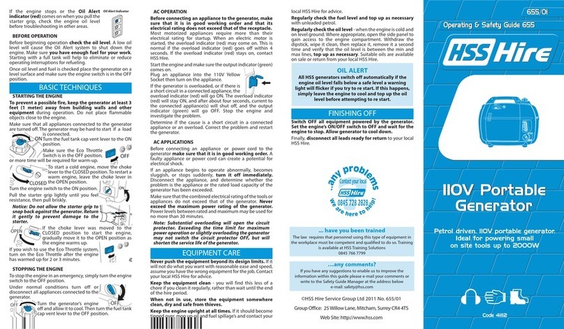 HSS Hire OG 655 Operating & safety guide