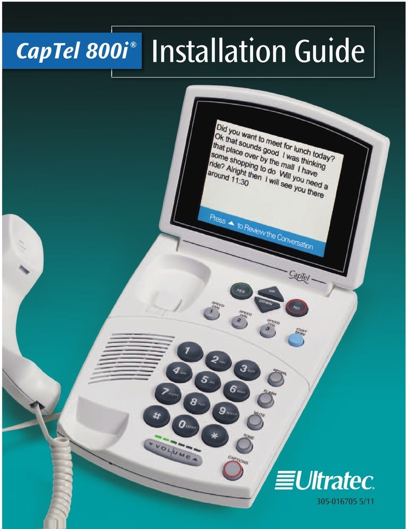 ULTRA TEC CapTel 800i installation guide
