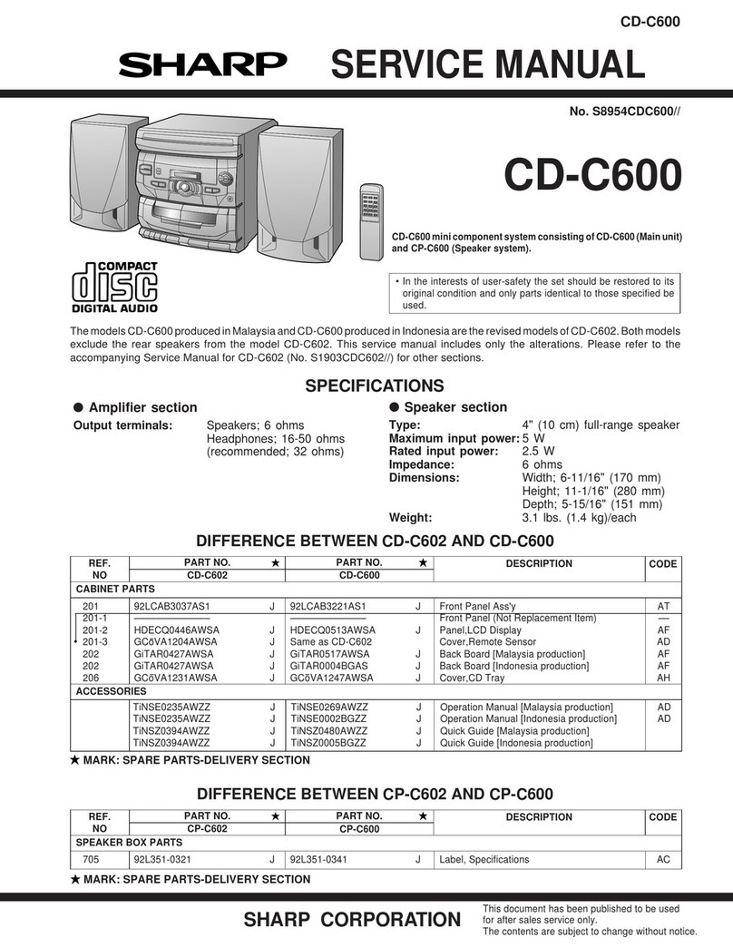 Sharp CD-C602 User manual