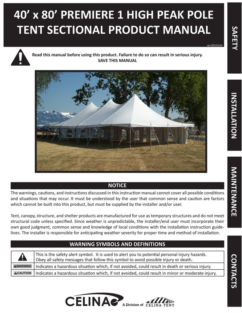 Celina 40' x 80' PREMIERE 1 HIGH PEAK POLE TENT product manual