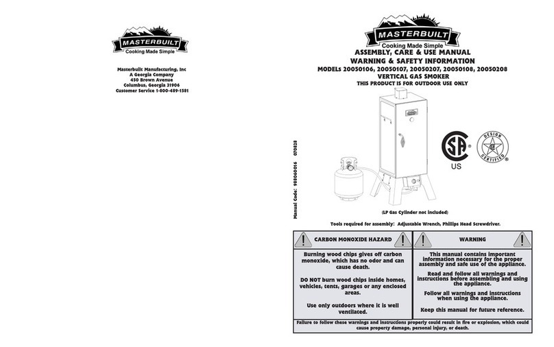 Masterbuilt 20050106 Use manual