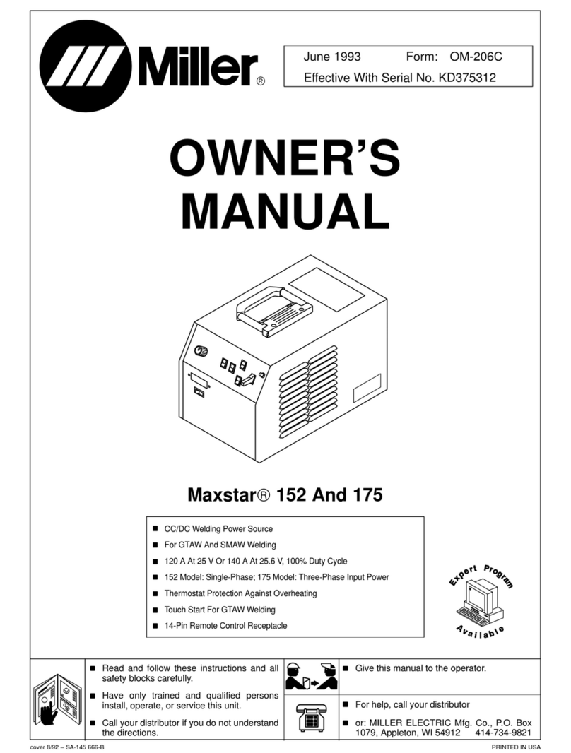 Miller Maxstar 152 User manual