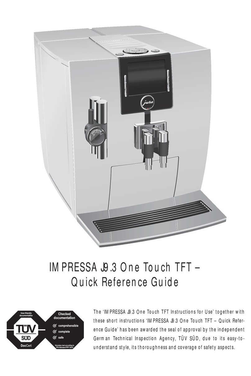 Jura IMPRESSA J9.3 One Touch TFT Quick reference guide