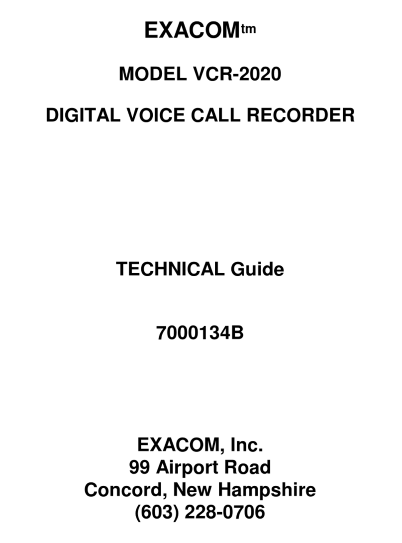 Exacom VCR-2020 Quick start guide