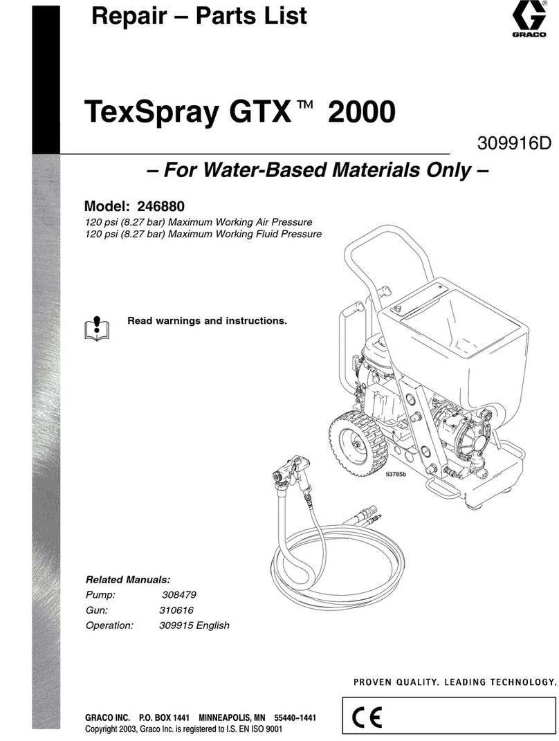 Graco TexSpray GTX 2000 Operation Repair parts list