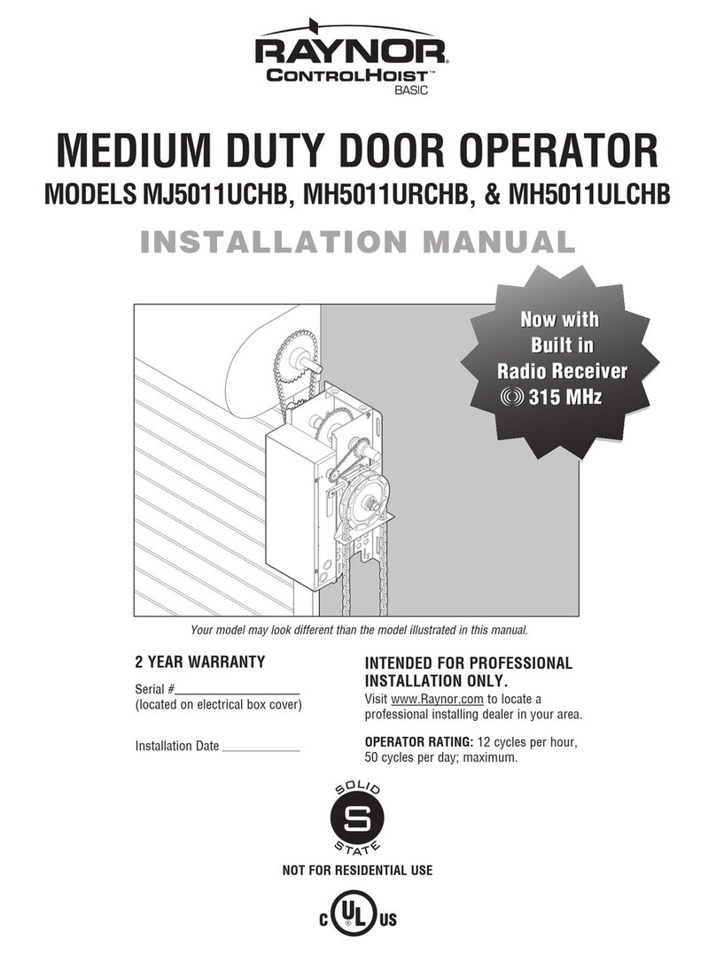 Raynor MJ5011UCHB installation manual