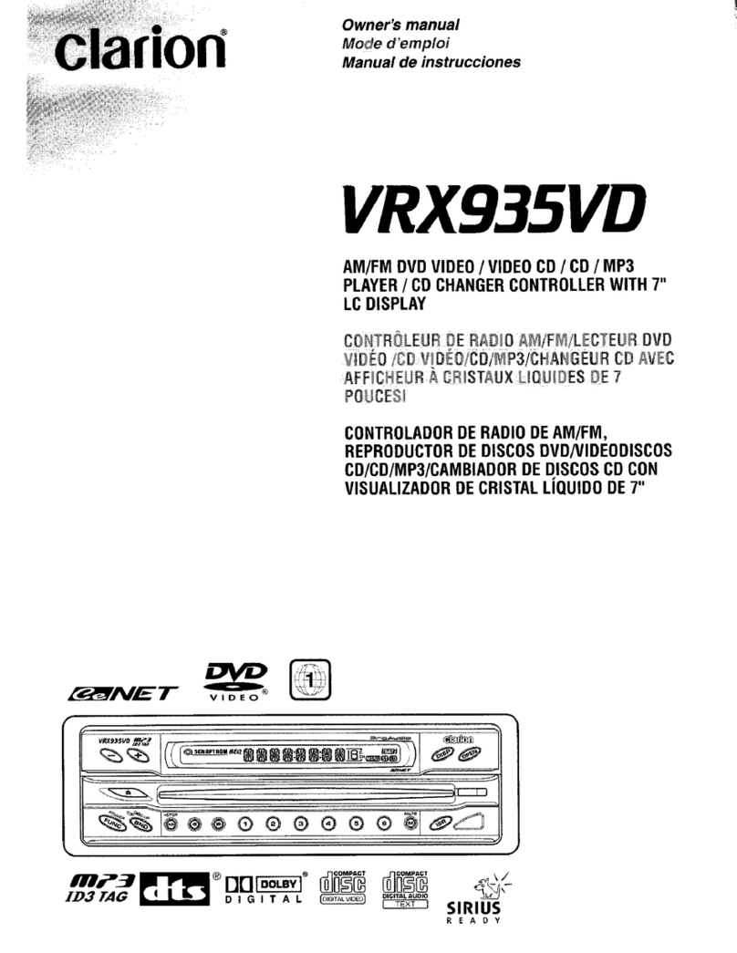 Clarion VRX93SVD owner's manual