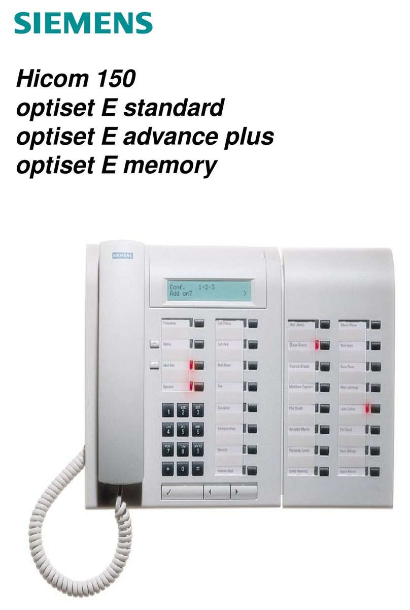 Siemens Hicom 150 optiset E standard User manual