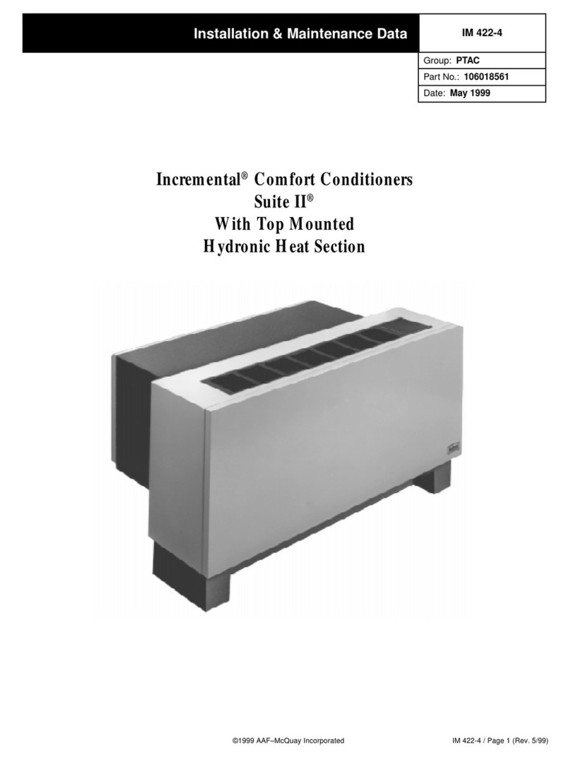 McQuay PTAC 106018561 Instruction Manual