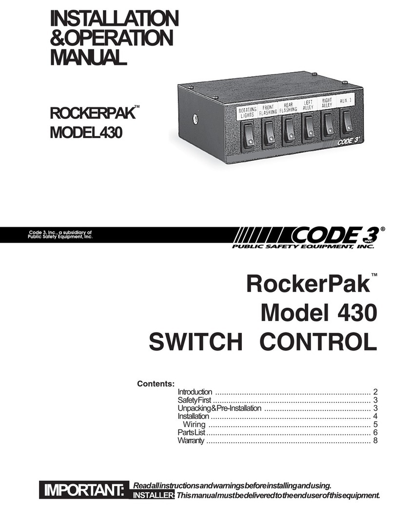 Code 3 ROCKERPAK430 Installation & operation manual