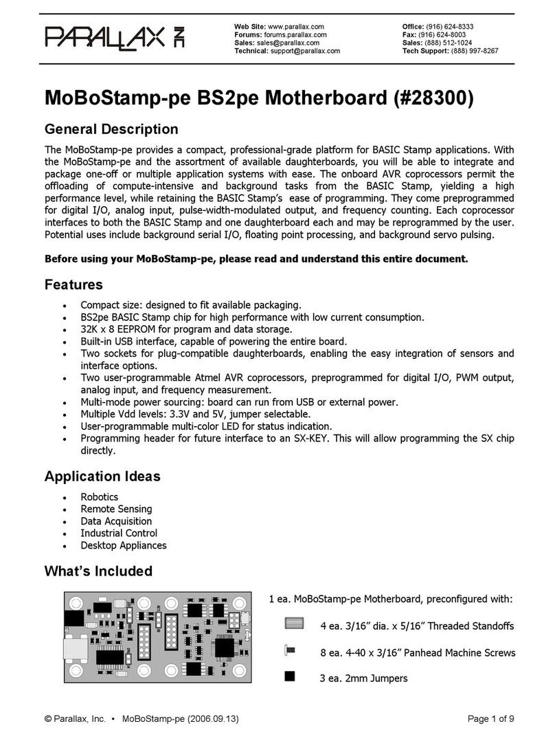 Parallax MoBoStamp-pe BS2pe 28300 User manual