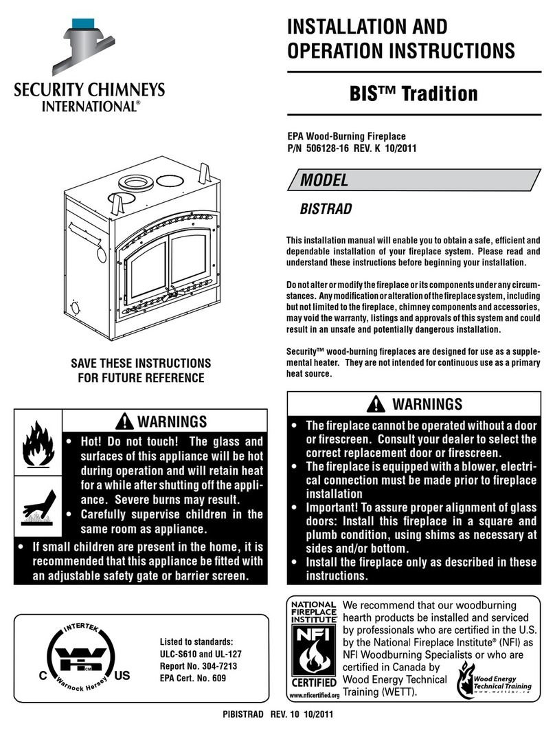 Security Chimneys International BIS Tradition BISTRAD Installation and operation instructions Security Chimneys International BIS Tradition BISTRAD Installation and operation instructions