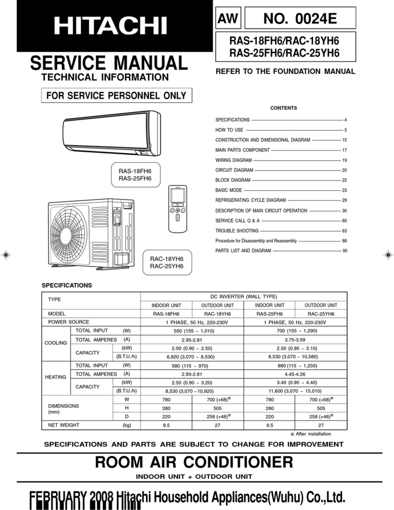 Hitachi RAS-18FH6 User manual
