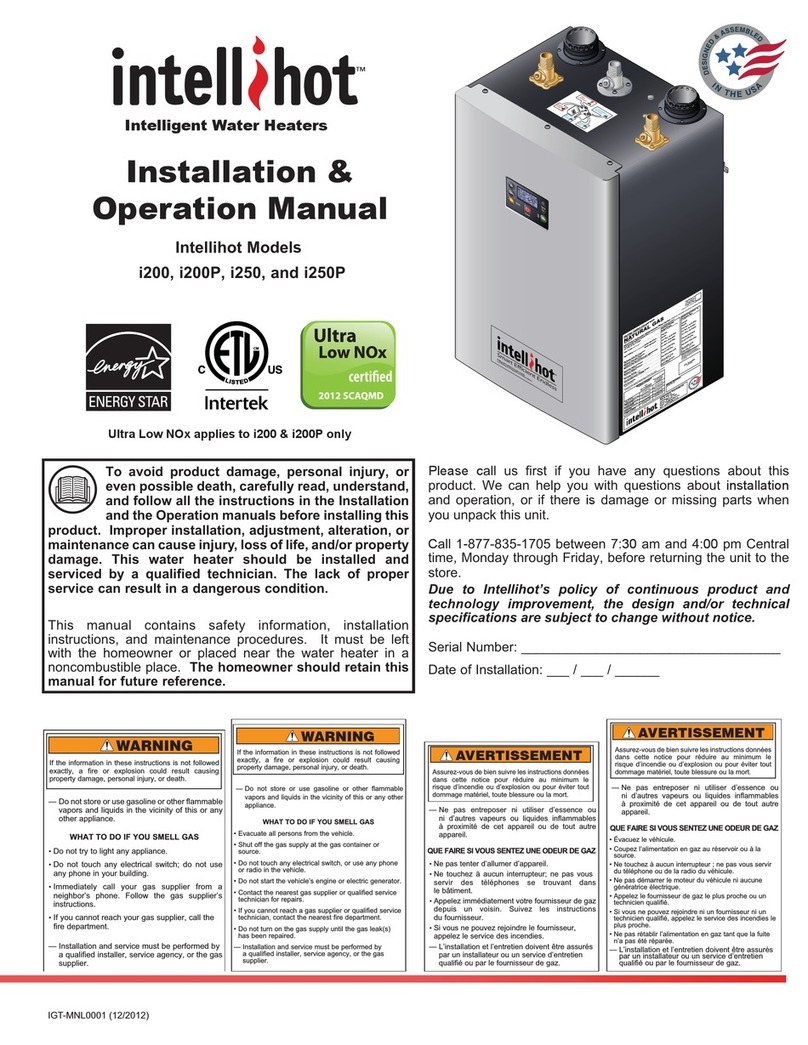 Intellihot i200 User manual