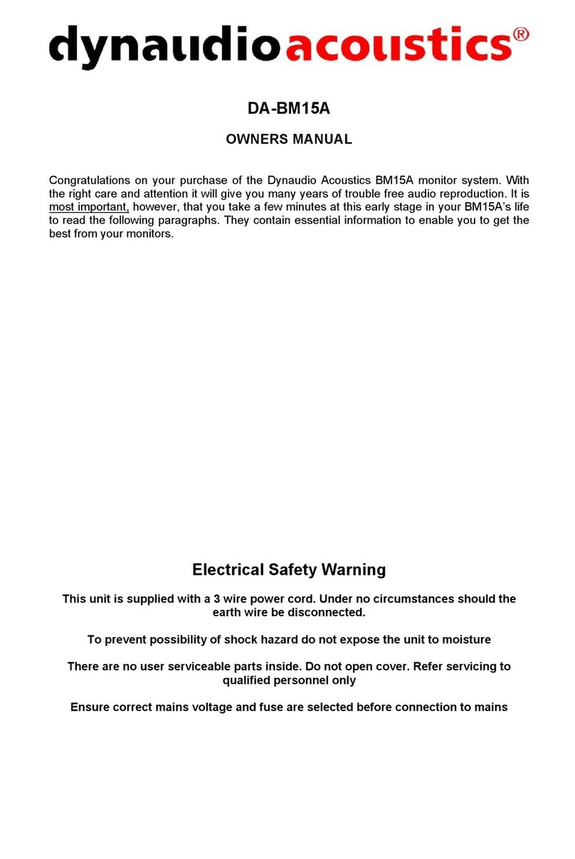 Dynaudio DA-BM15A owner's manual
