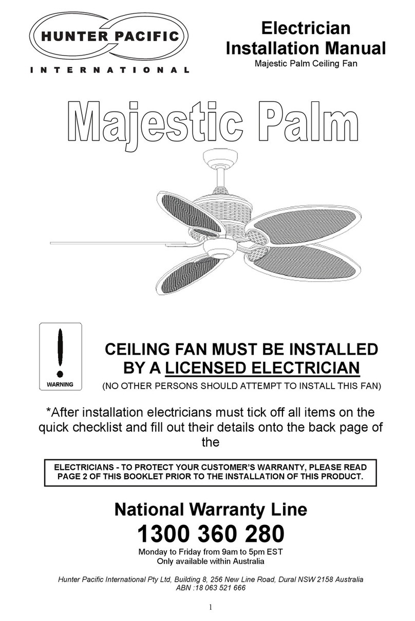 Hunter Pacific Majestic Palm installation manual