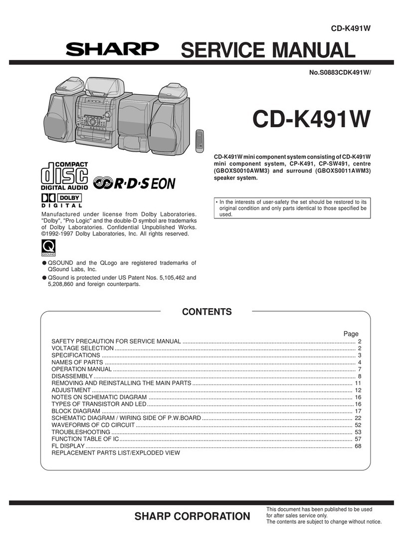 Sharp CD-K491W User manual