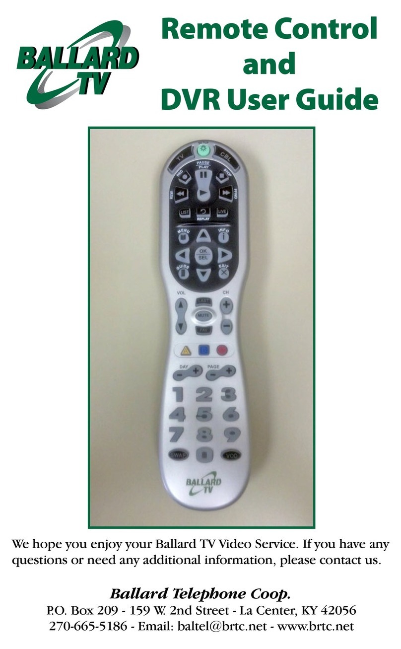 Ballard TV Remote Control and DVR user guide