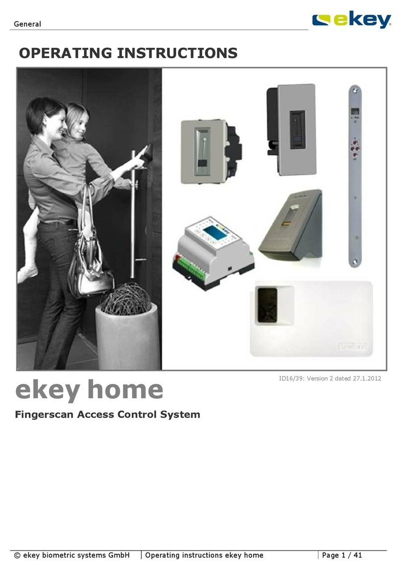 eKey Fingerscan Access Control System operating instructions
