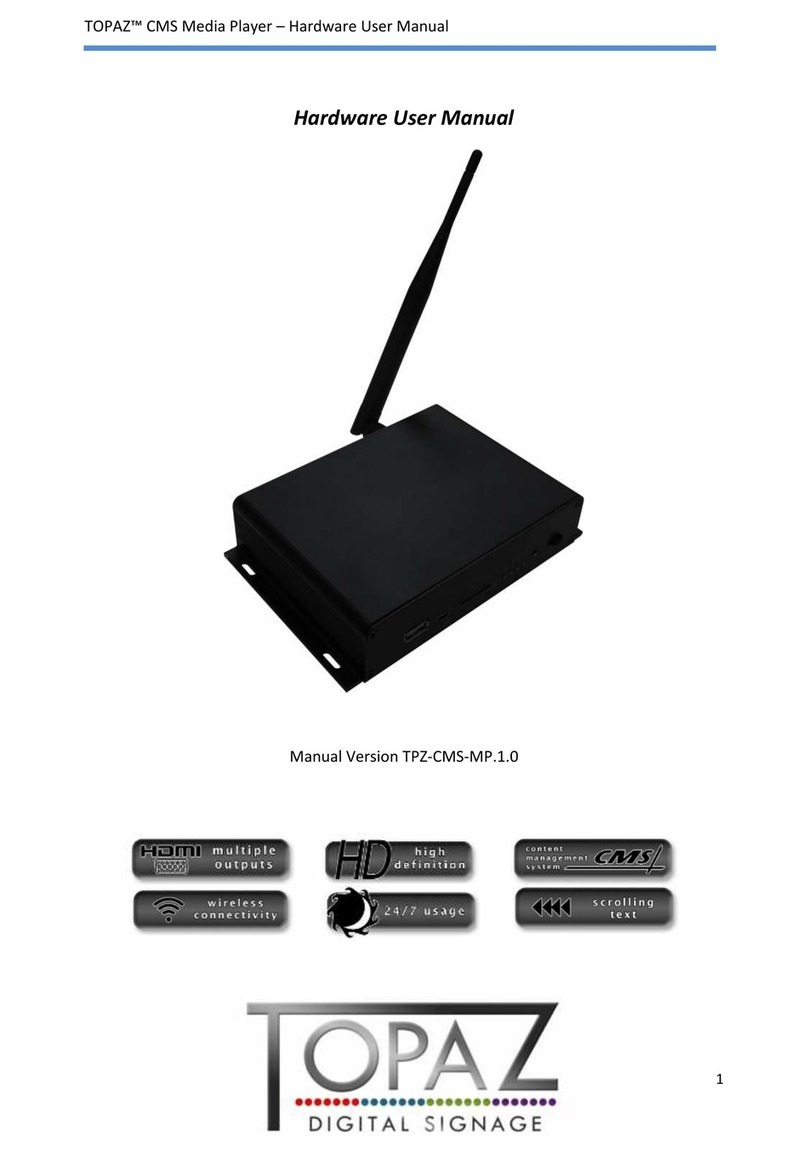 Topaz CMS Media Player Hardware user manual