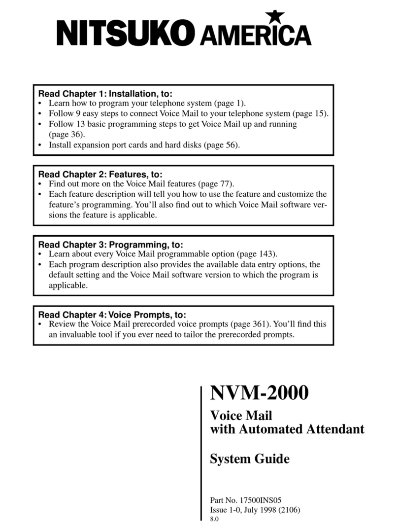 Nitsuko NVM-2000 Parts list manual Nitsuko NVM-2000 Parts list manual
