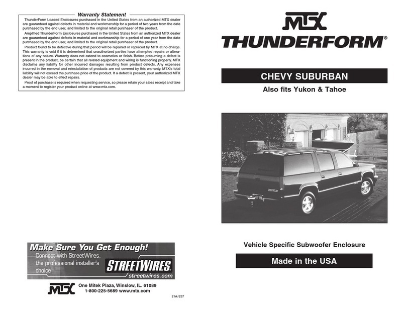 MTX ThunderForm Chevy Suburban User manual