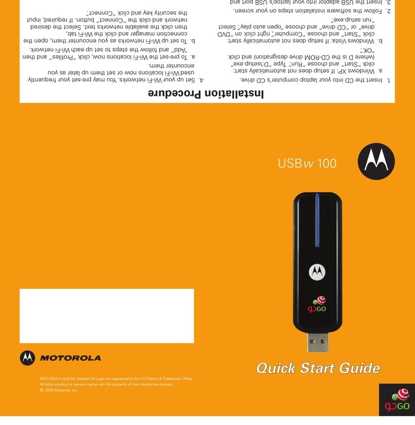 Motorola USBw 100 Series quick start guide
