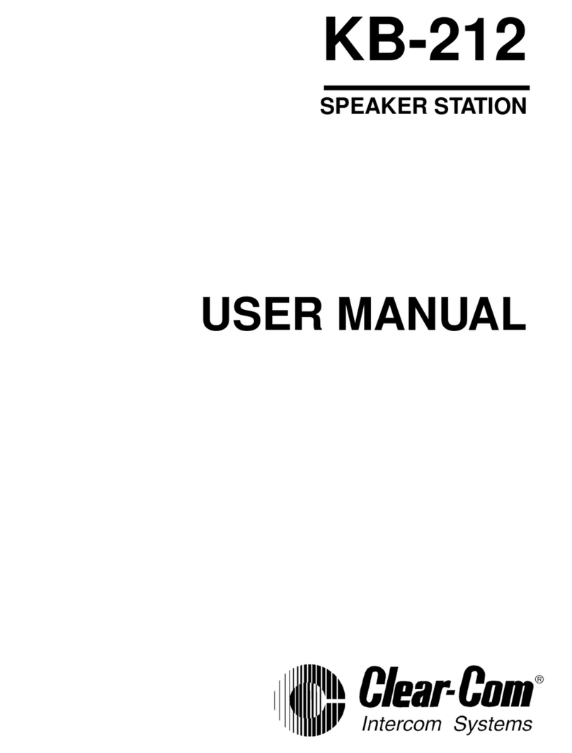 Clear-Com KB-212 User manual