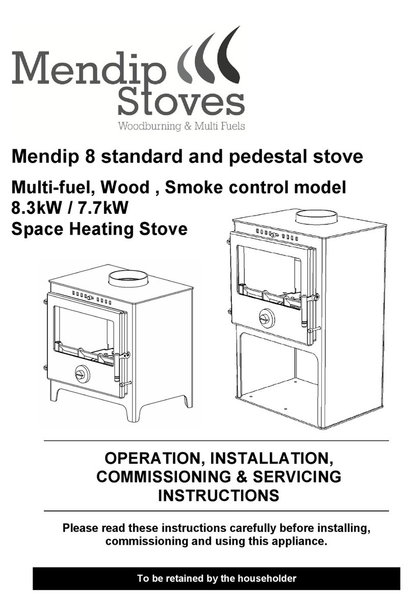 Mendip Stoves 8 standard Operating/service instructions