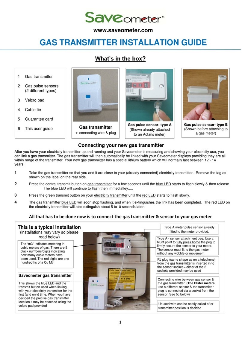 Saveometer GAS TRANSMITTER installation guide