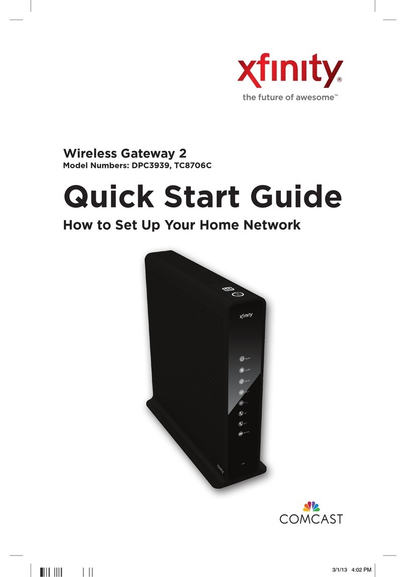 Comcast Xfinity DPC3939 quick start guide