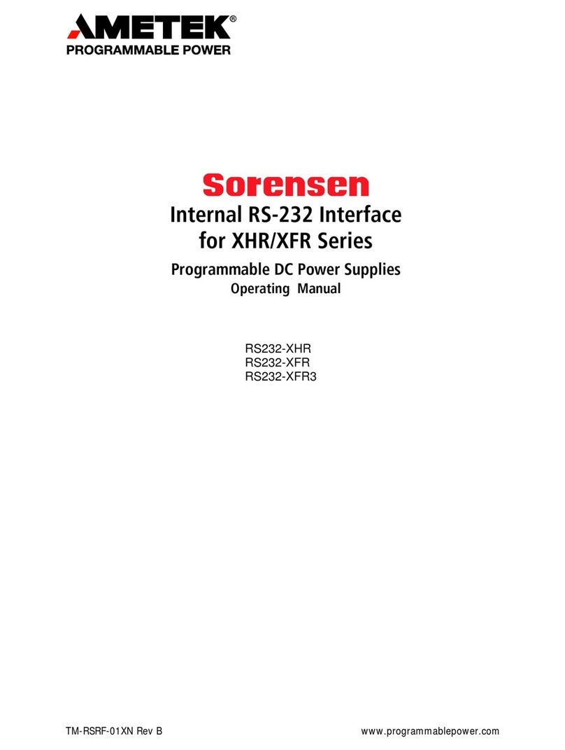 Sorensen RS232-XHR operating manual