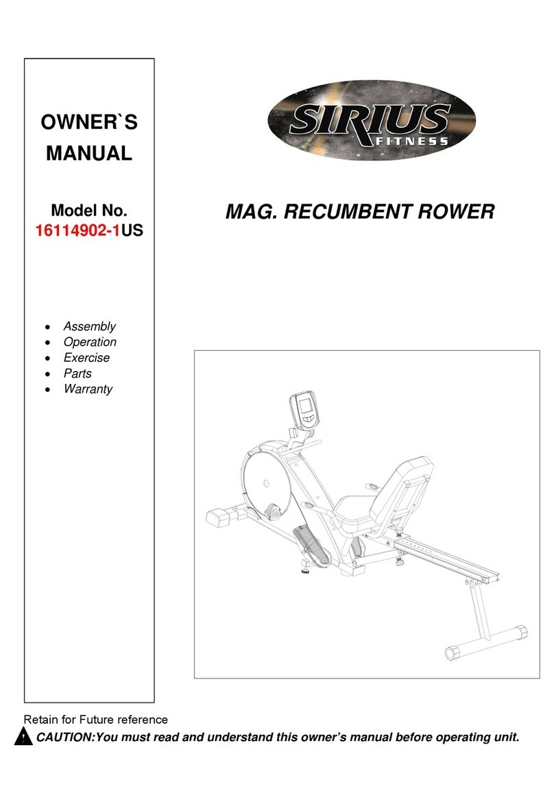Sirius Fitness 16114902-1US owner's manual