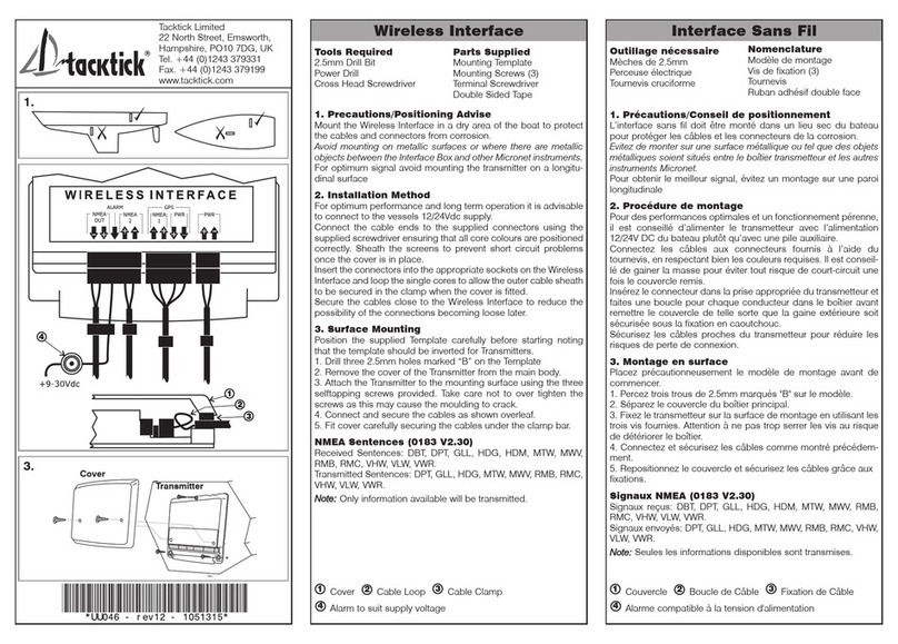 Tacktick Limited Wireless Interface User manual