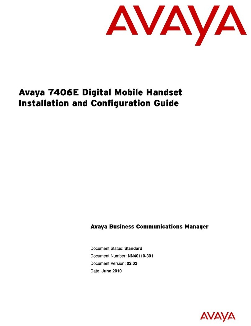 Avaya 7406E Operator's manual Avaya 7406E Operator's manual