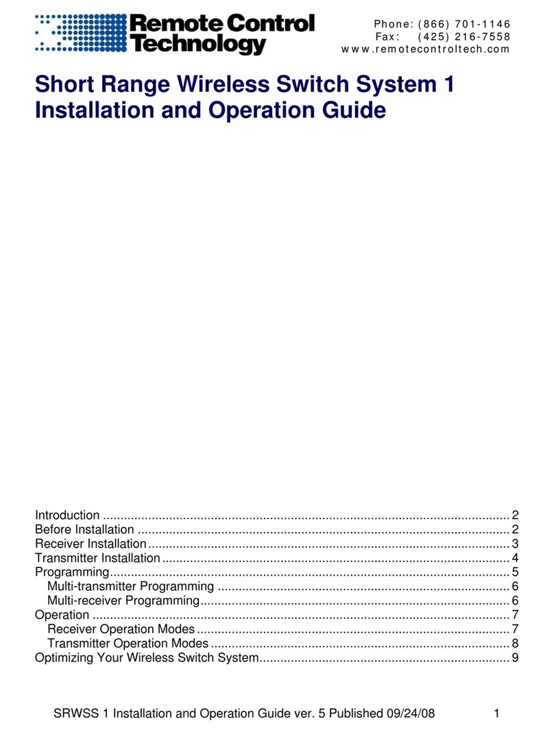 Remote Control Technology Short Range Wireless Switch System 1 Installation and operation guide