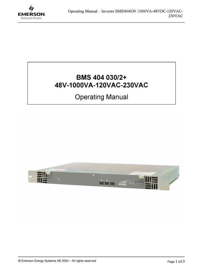 Emerson BMS 404 030/2+ operating manual