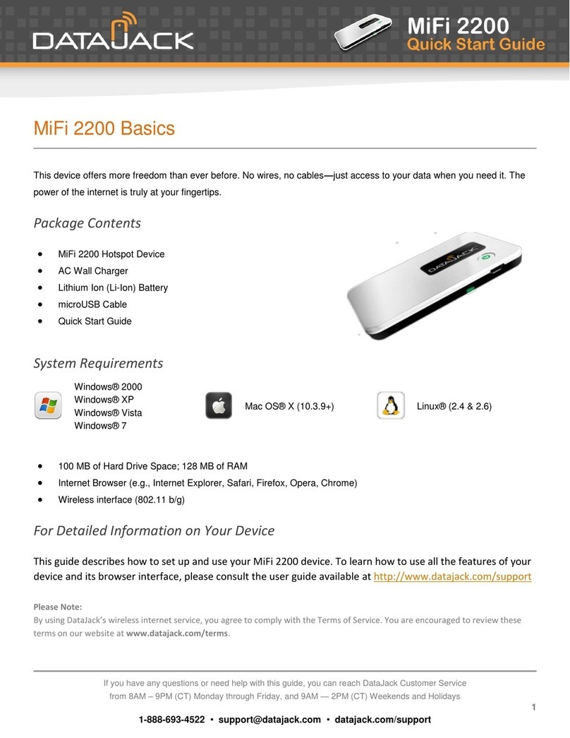 Datajack MiFi 2200 quick start guide