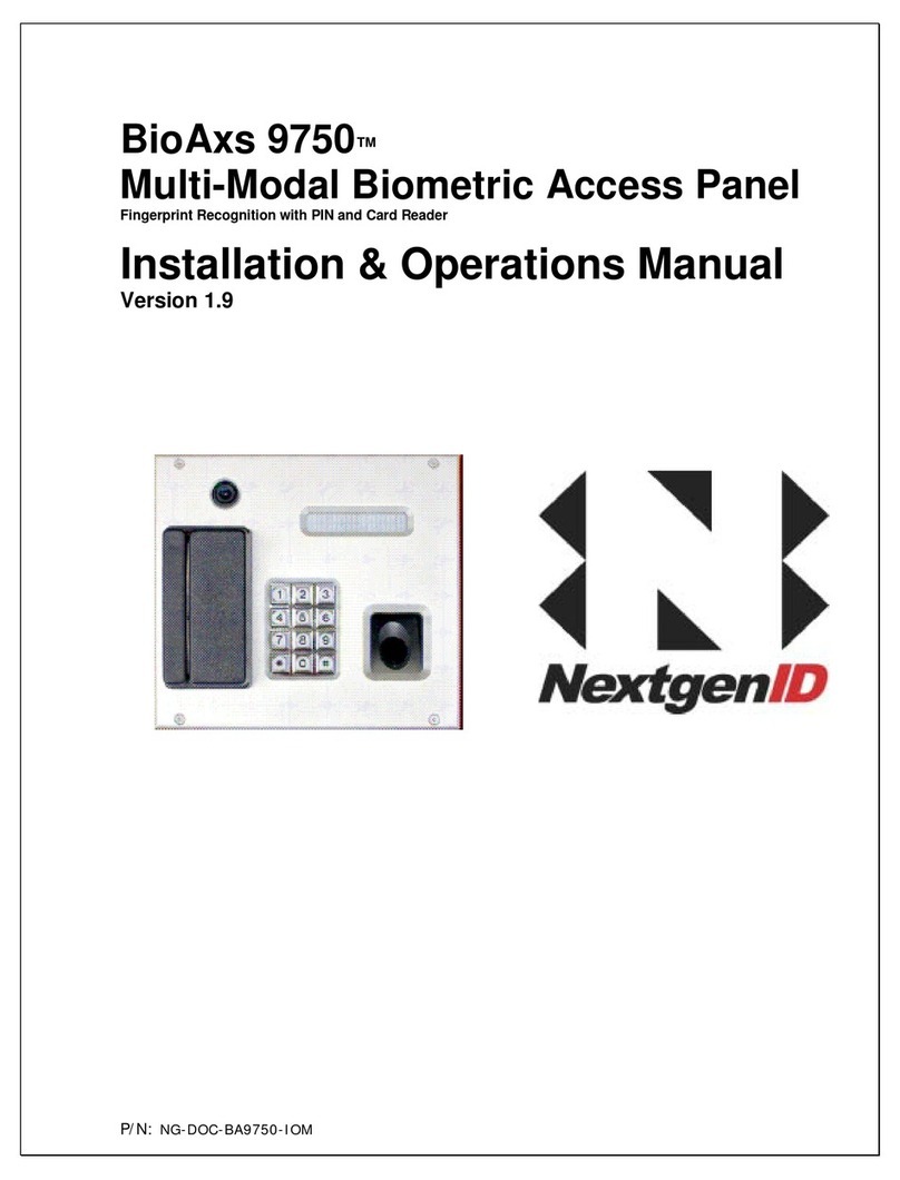 NextgenID BioAxs 9750 Installation & operation manual NextgenID BioAxs 9750 Installation & operation manual