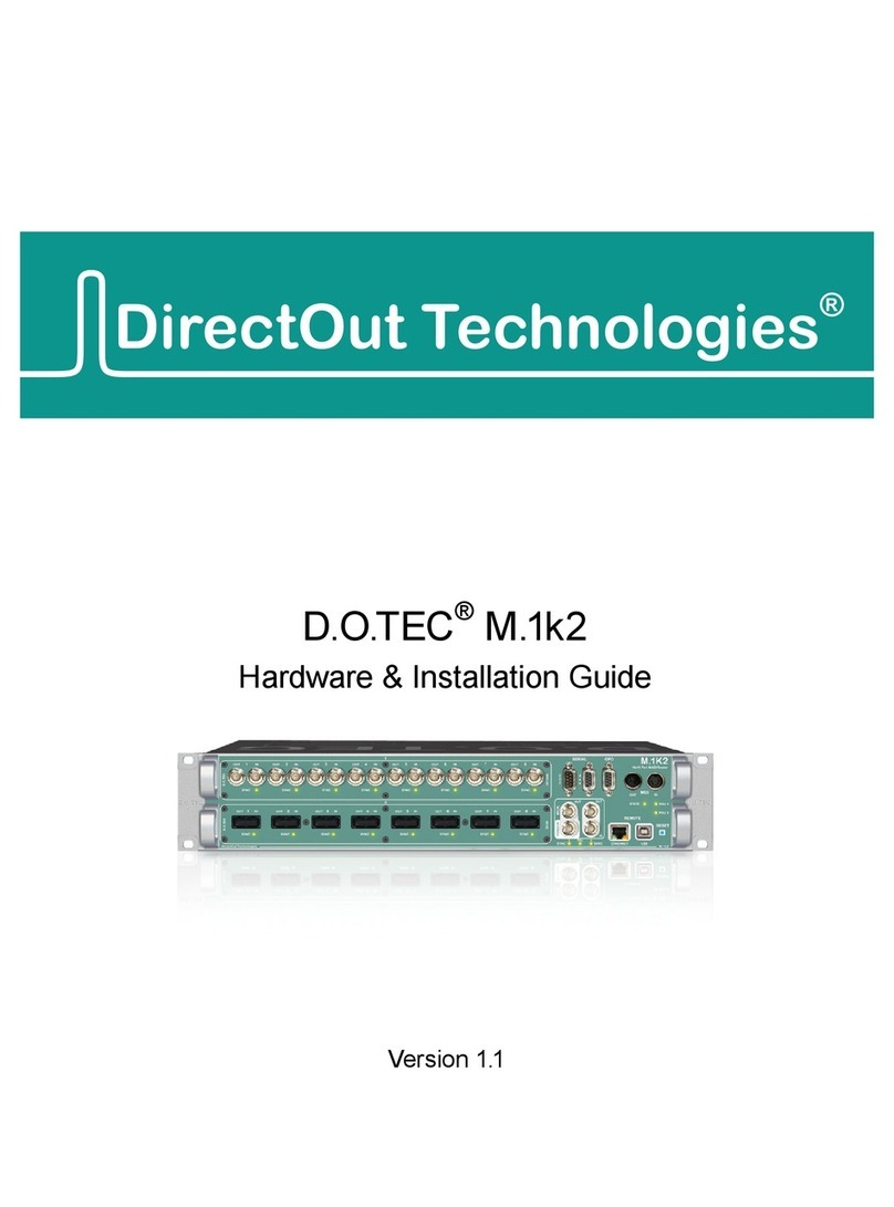 DirectOut Technologies D.O.TEC M .1k 2 Hardware installation guide DirectOut Technologies D.O.TEC M .1k 2 Hardware installation guide