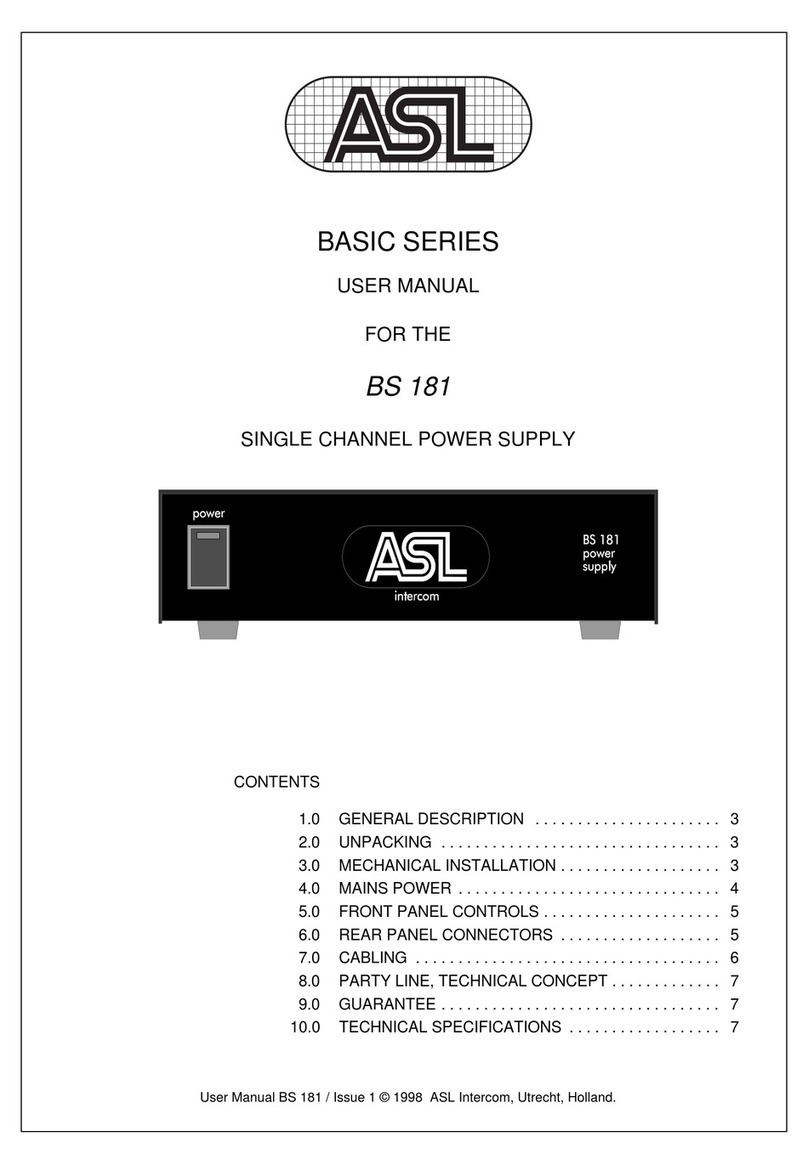ASL INTERCOM BS 181 User manual